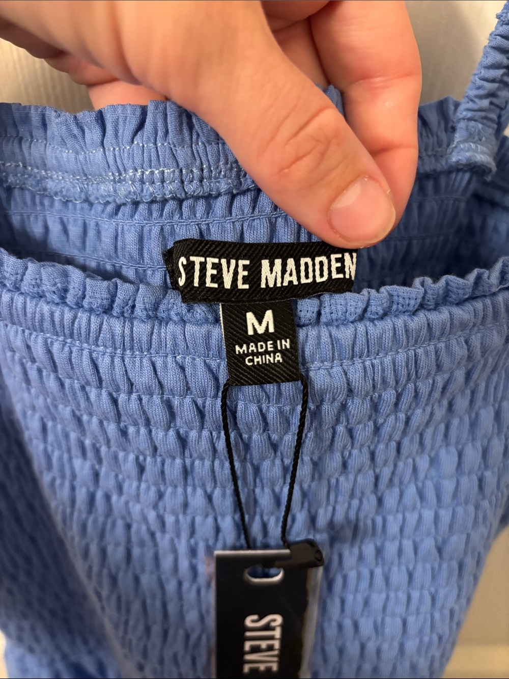 Steve Madden Blue Smocked Tiered Sundress - Picture 5 of 5